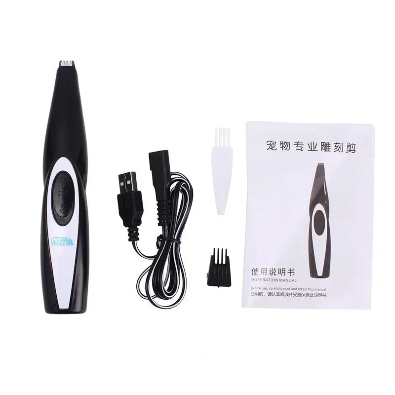 Professional Dog Grooming Clippers - USB Rechargeable Silent Pet Trimmer Kit