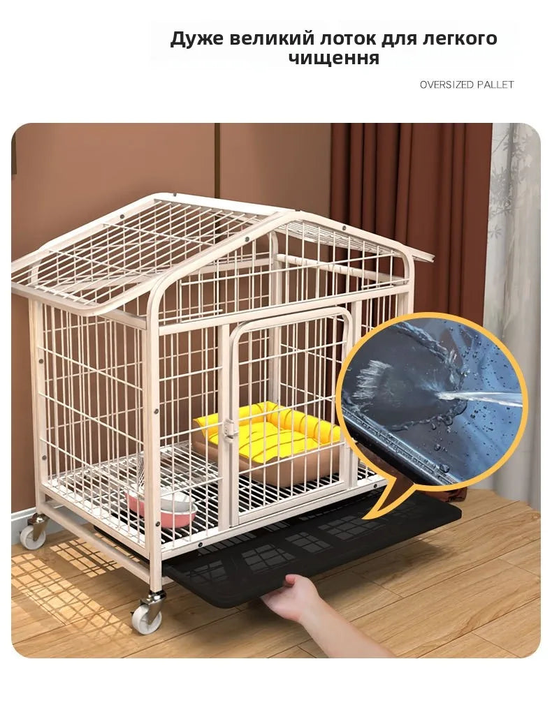 Large Indoor Dog Cage with Toilet Area - Premium Pet Enclosure for Medium to Large Dogs