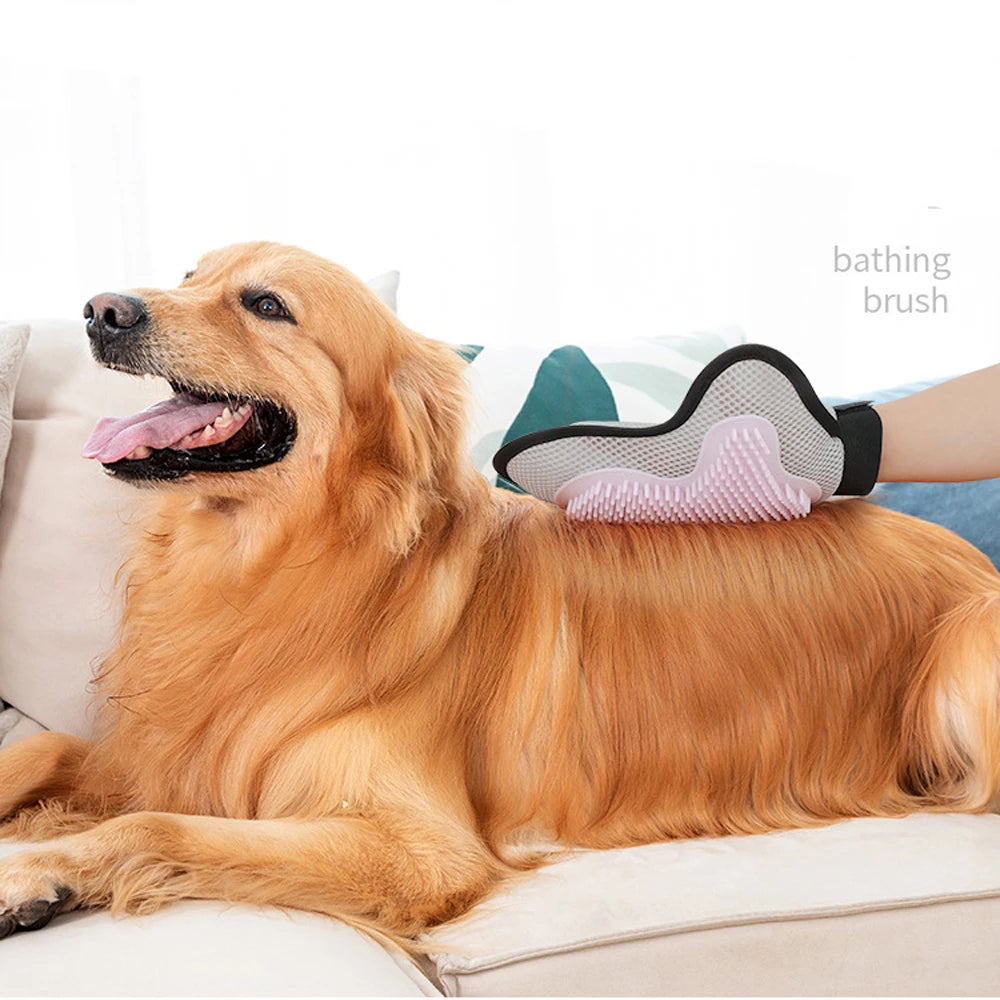 Pet Grooming Glove - Gentle Bath & Massage Brush for Cats & Dogs