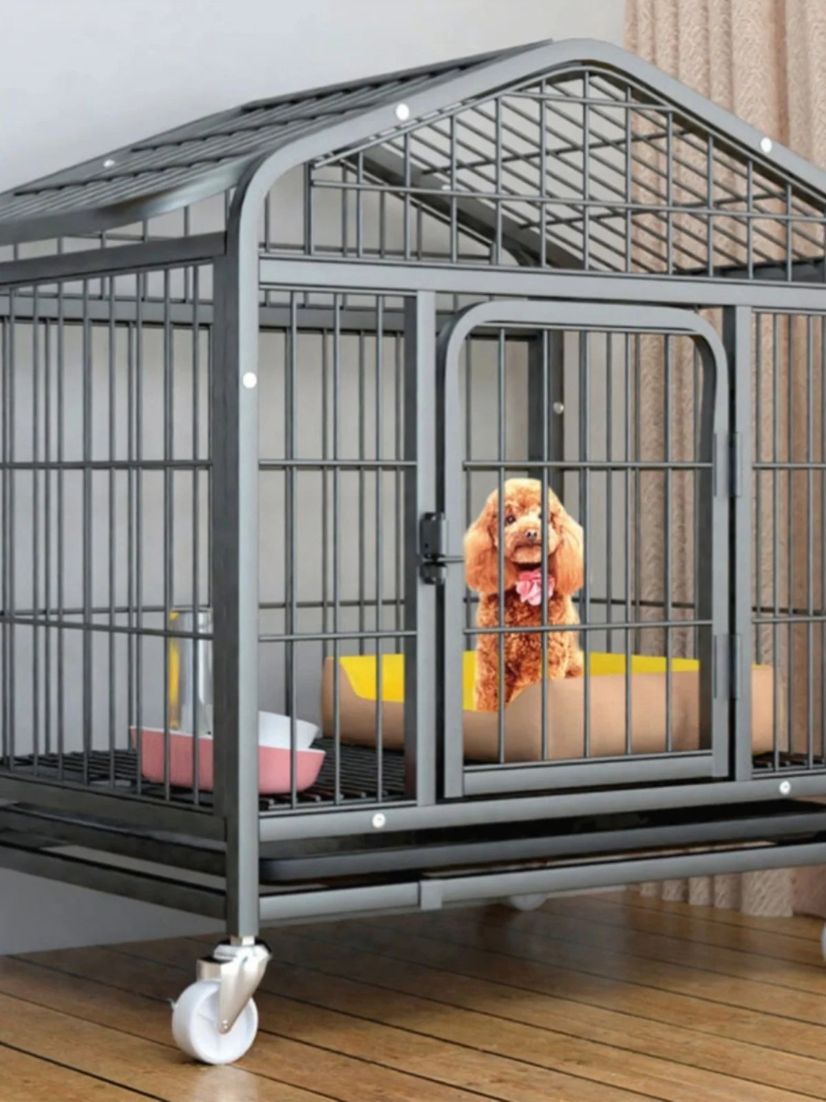 Large Indoor Dog Cage with Toilet Area - Premium Pet Enclosure for Medium to Large Dogs