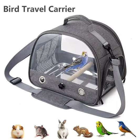 Portable Bird Travel Carrier - Transport Cage with Stainless Steel Tray