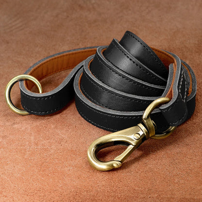 Premium Genuine Leather Dog Leash - Heavy-Duty Lead for Medium to Large Dogs | Petziverse