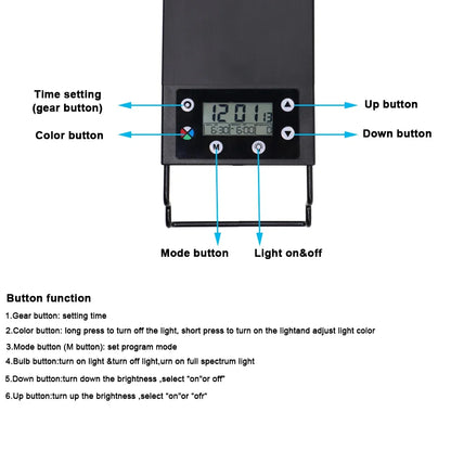 24/7 Auto LED Aquarium Light - Full Spectrum Fish Tank Lighting with Dimmer & Timer