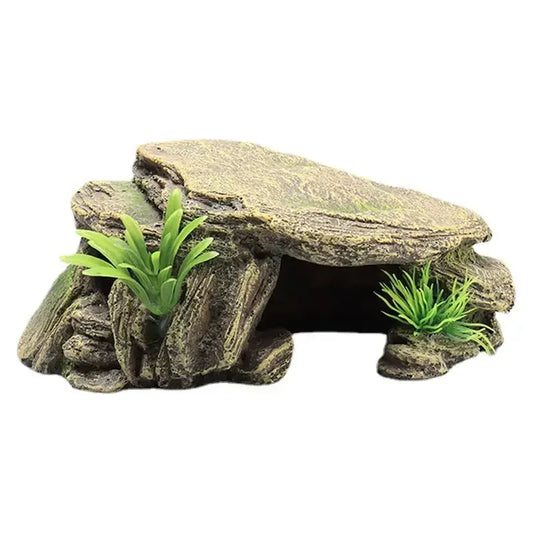 Reptile Hide Cave - Natural Terrarium Shelter for Turtles & Lizards