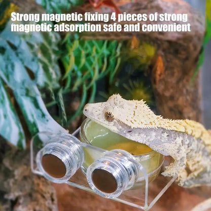 Magnetic Reptile Feeding Ledge - Suction Cup Food Station for Geckos & Lizards | Petziverse