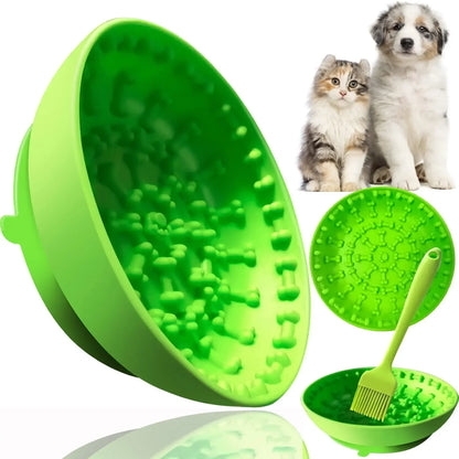 Pet Lick Mat & Bowl Set - Anxiety Relief & Slow Feeding Solution | Petziverse