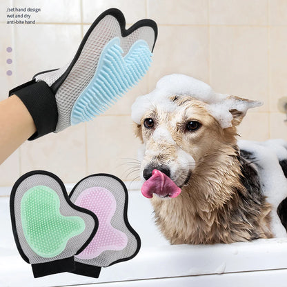 Pet Grooming Glove - Gentle Bath & Massage Brush for Cats & Dogs