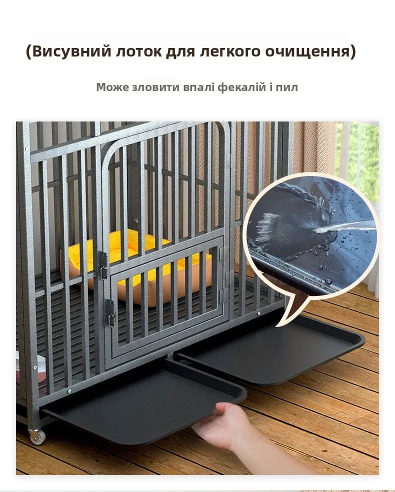 Large Indoor Dog Cage with Toilet Area - Premium Pet Enclosure for Medium to Large Dogs