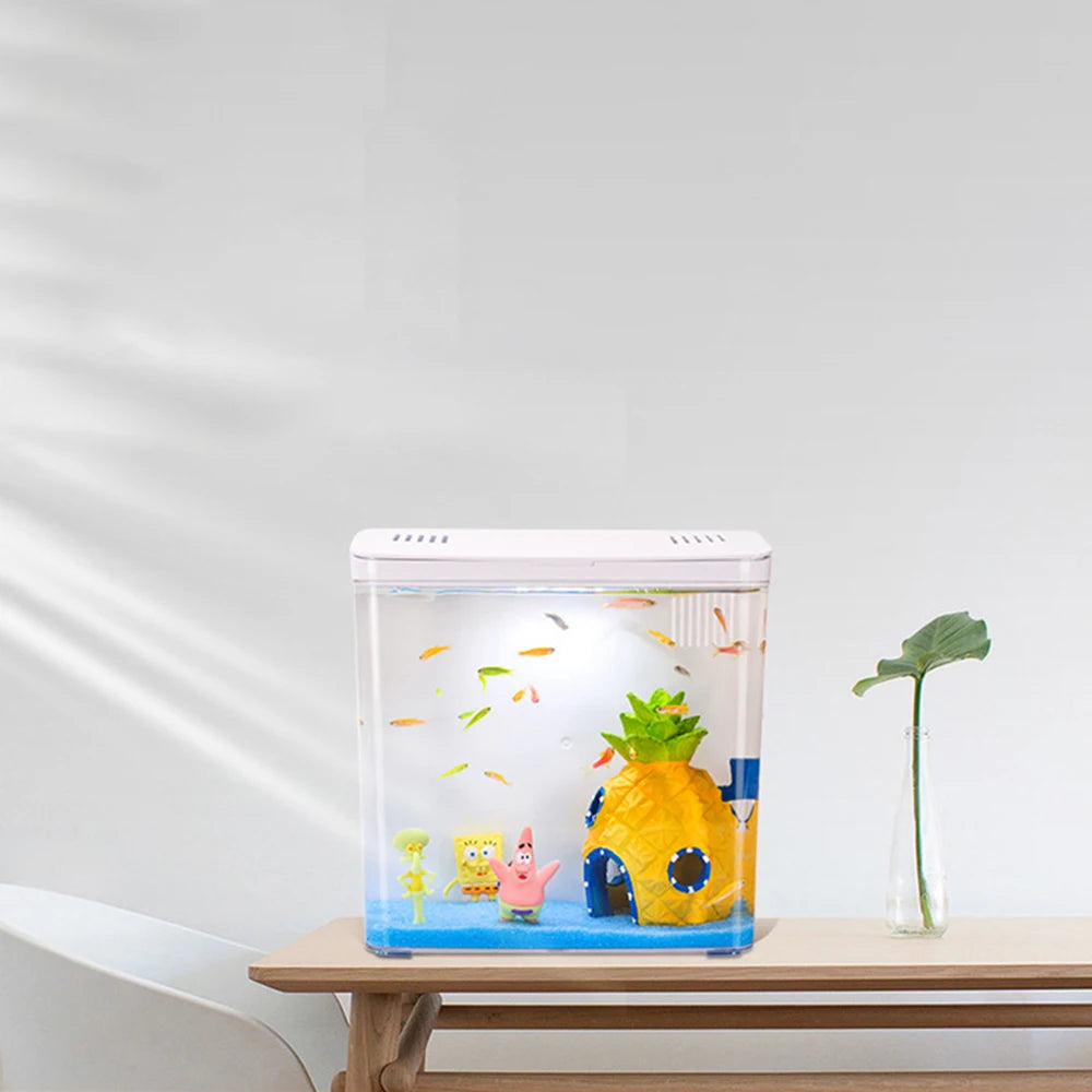 Mini Betta Fish Tank - Small Desktop Aquarium for Home & Office