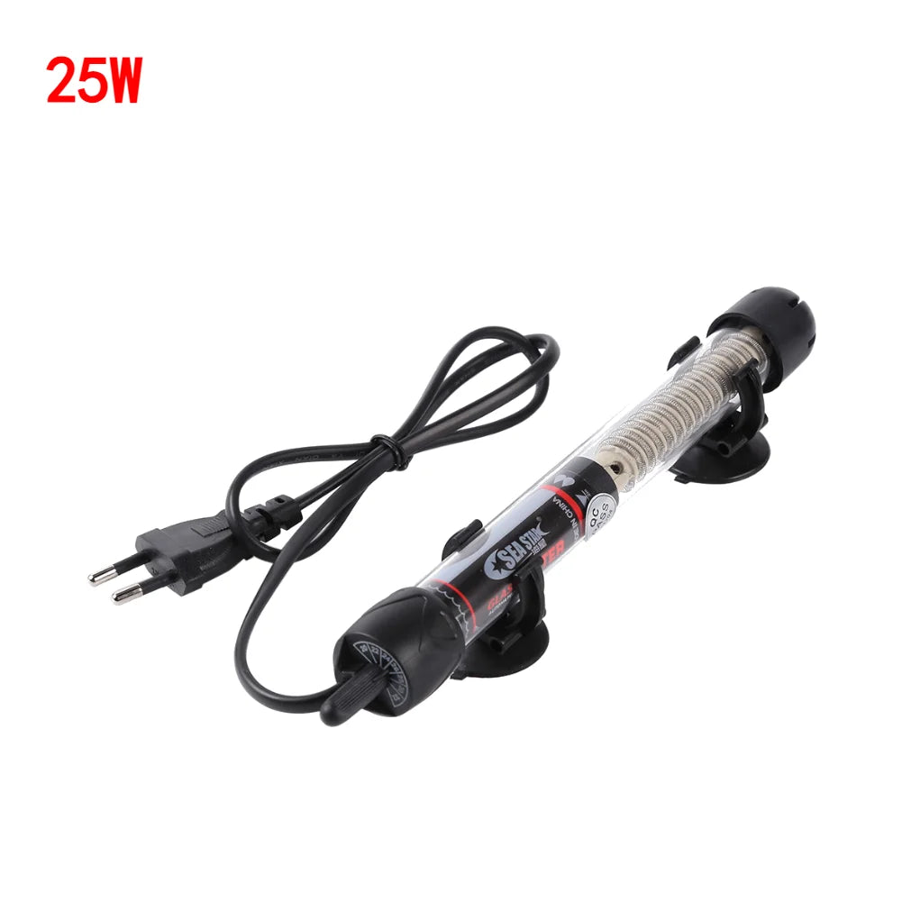 Adjustable Aquarium Heater - 25-300W Fish Tank Heating Rod with Automatic Thermostat