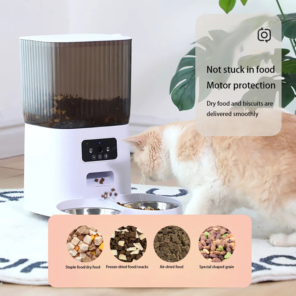 Smart Pet Feeder with HD Camera - 5L Automatic WiFi Food Dispenser System