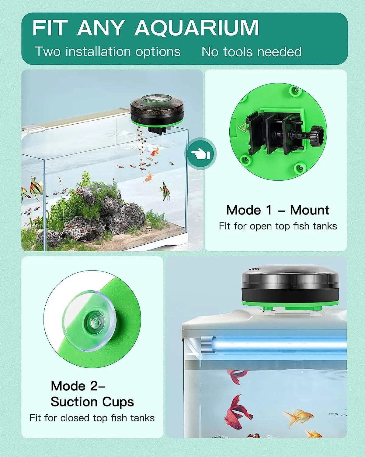 Professional Automatic Fish Feeder - Programmable Timer Dispenser with LCD Display