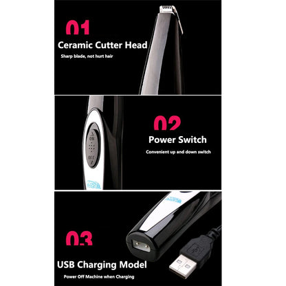 Professional Dog Grooming Clippers - USB Rechargeable Silent Pet Trimmer Kit