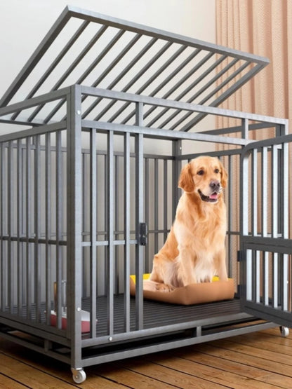 Large Indoor Dog Cage with Toilet Area - Premium Pet Enclosure for Medium to Large Dogs