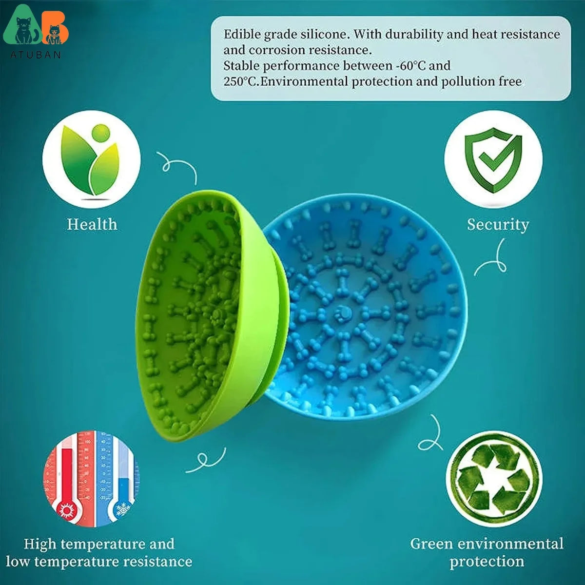 Pet Lick Mat & Bowl Set - Anxiety Relief & Slow Feeding Solution | Petziverse