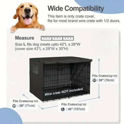 Waterproof Pet Crate Cover - Oxford Windproof Dog Kennel Cover for Indoor Use