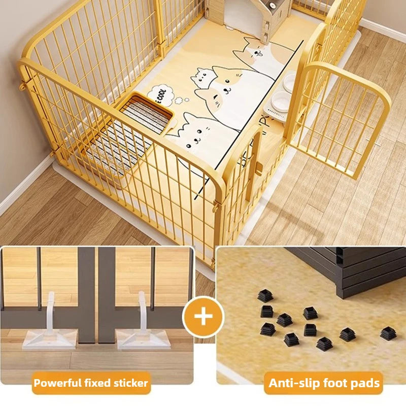 Modular Pet Playpen - Customizable Indoor Dog Fence with Door for Small to Medium Dogs