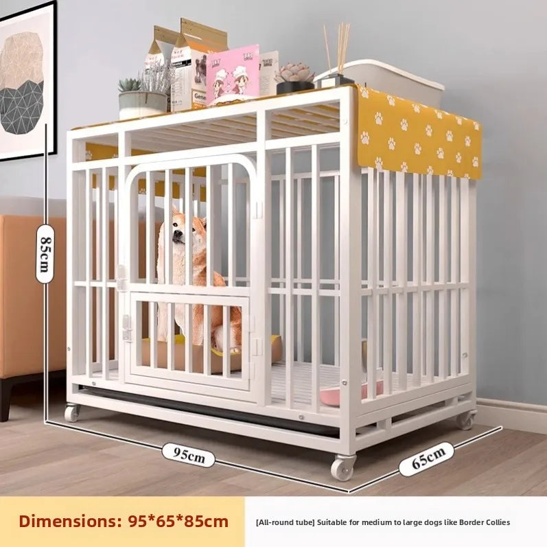 Large Indoor Dog Cage with Toilet Area - Premium Pet Enclosure for Medium to Large Dogs