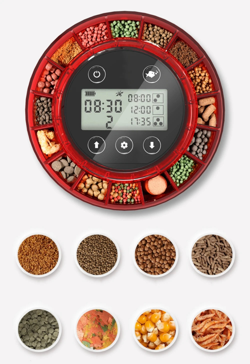 Professional Automatic Fish Feeder - Programmable Timer Dispenser with LCD Display