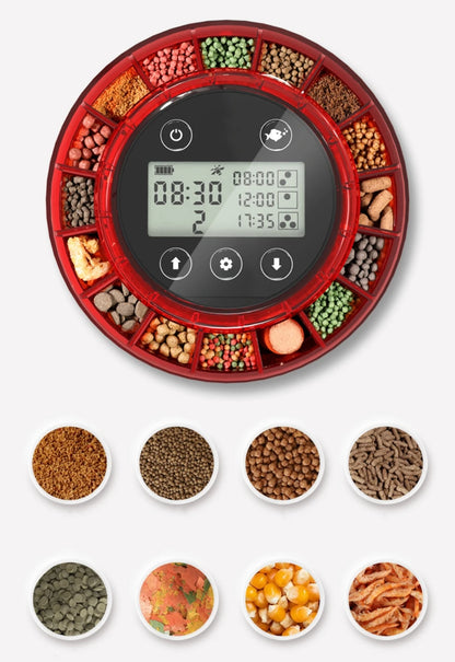 Professional Automatic Fish Feeder - Programmable Timer Dispenser with LCD Display