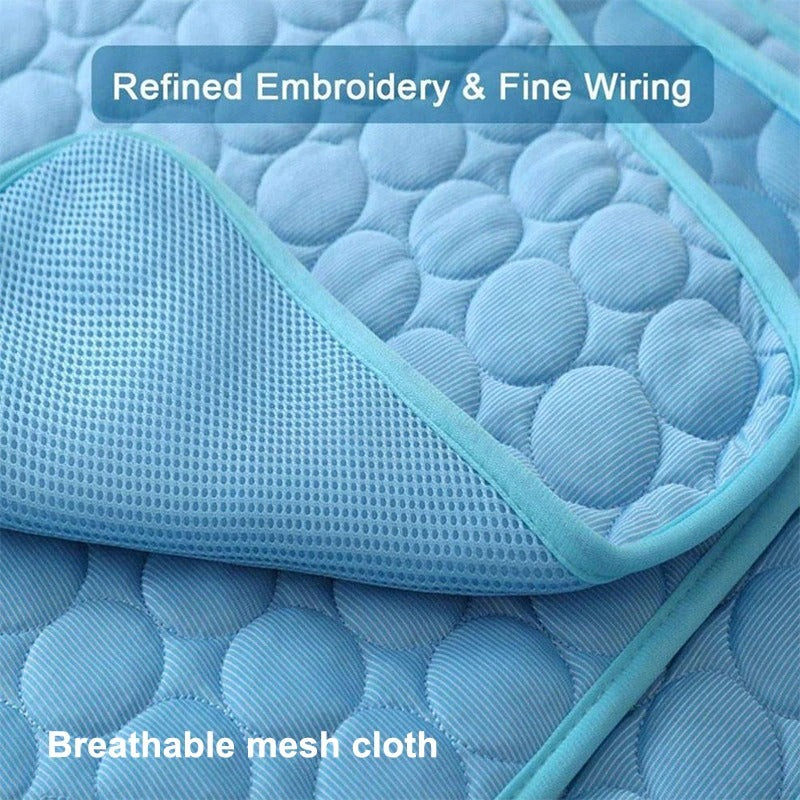 Premium Dog Cooling Mat - Ice Silk Pet Cooling Pad for Hot Weather Relief