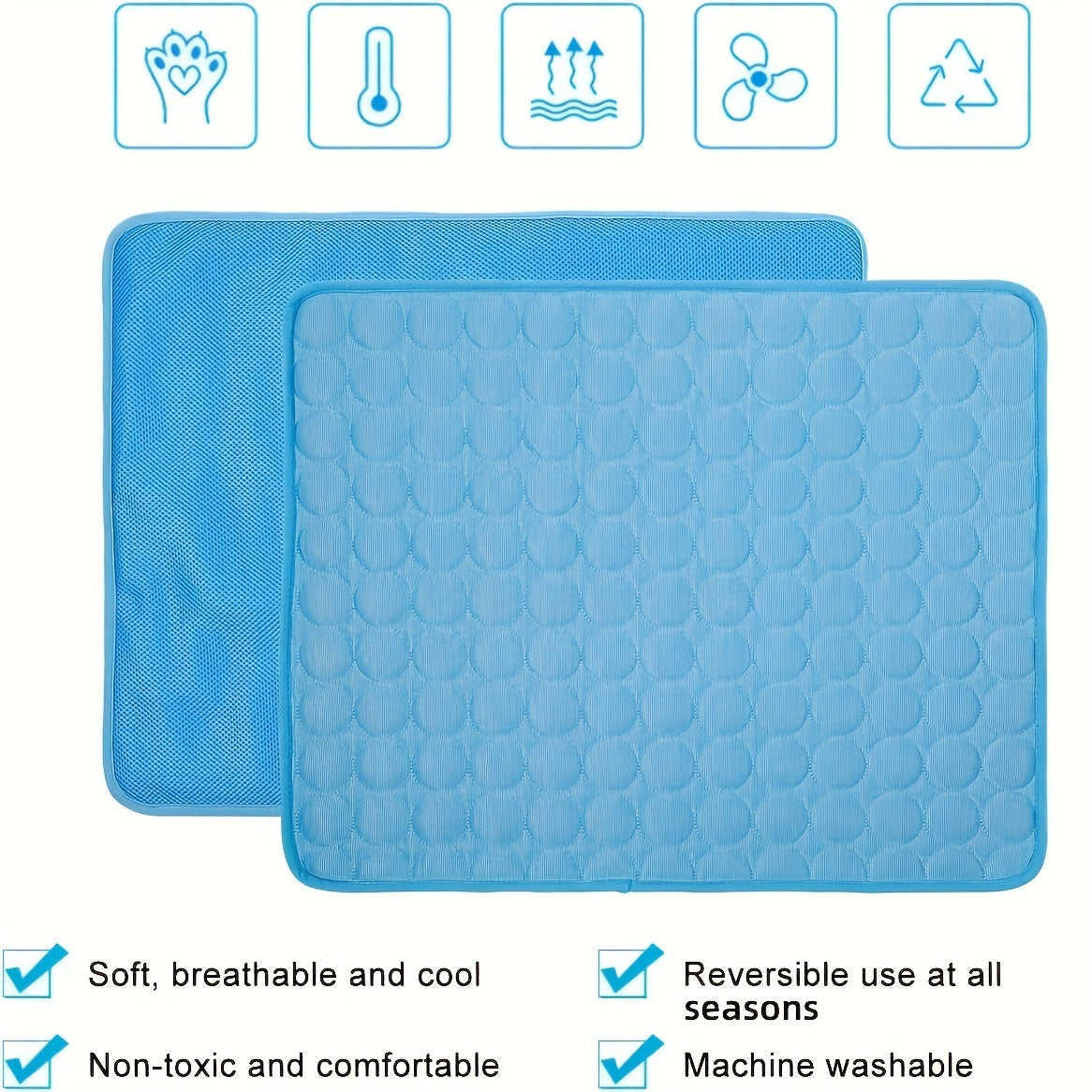 Premium Dog Cooling Mat - Ice Silk Pet Cooling Pad for Hot Weather Relief
