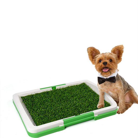 Pet Dog Toilet Mat Indoor Restroom Training Grass Potty Pad Loo Tray Large Puppy