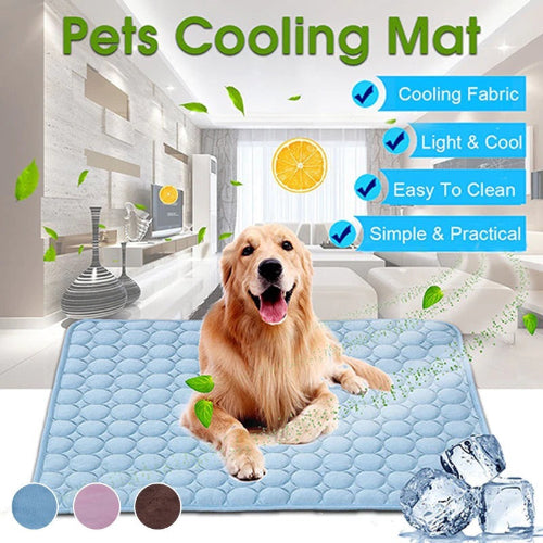 Premium Dog Cooling Mat - Ice Silk Pet Cooling Pad for Hot Weather Relief