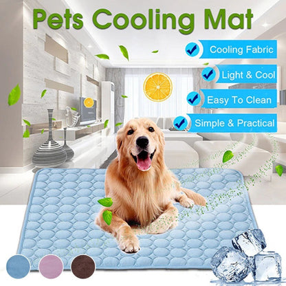 Premium Dog Cooling Mat - Ice Silk Pet Cooling Pad for Hot Weather Relief