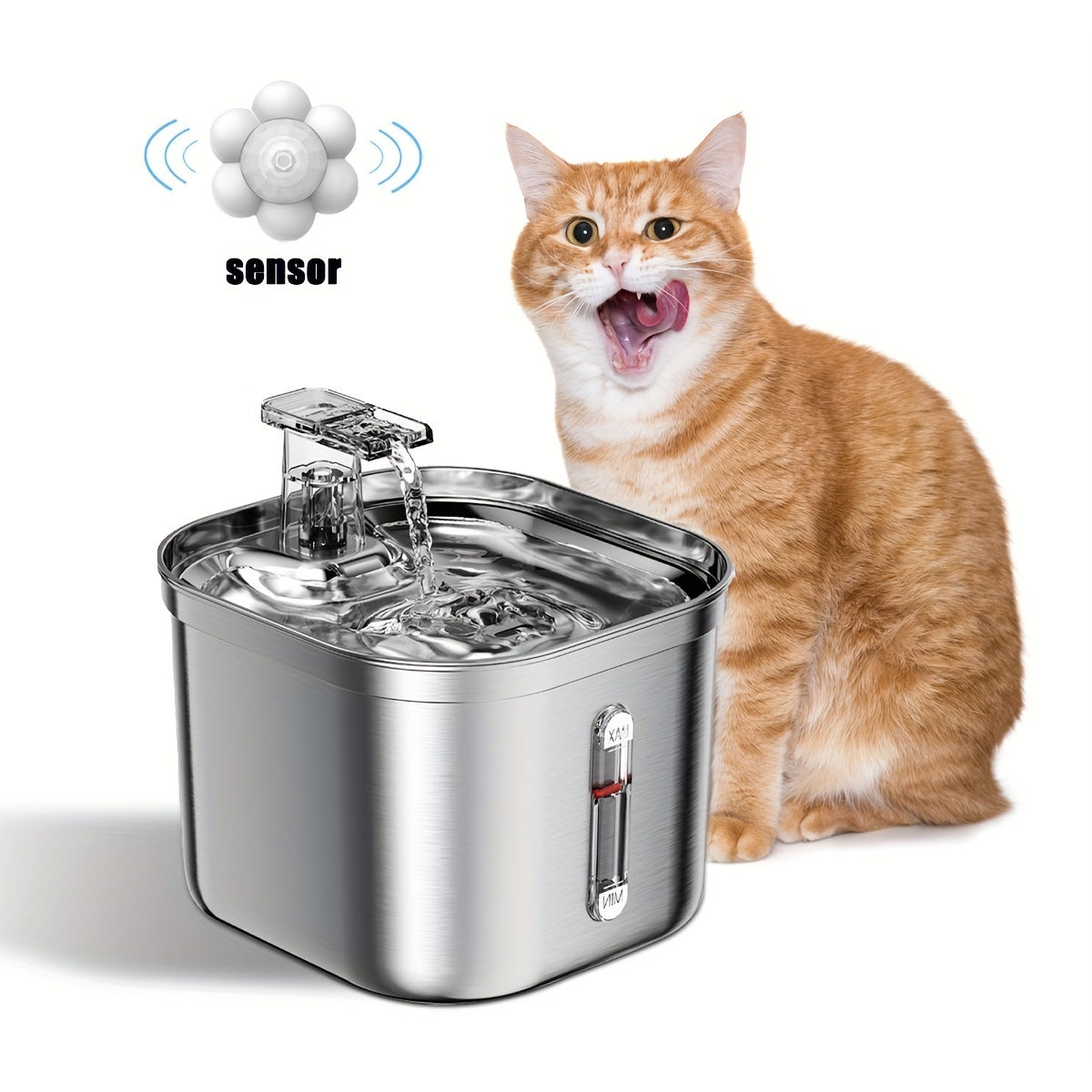 Stainless Steel Cat Water Fountain – Quiet, Hygienic, Easy to Clean