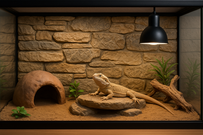 Reptile terrarium setup